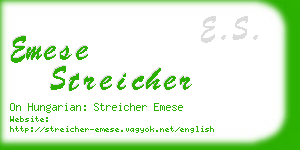 emese streicher business card